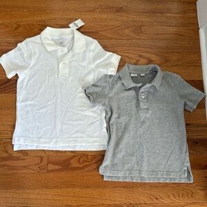 Gap kids Polo Shirt Bundle—basics gray and white-XS